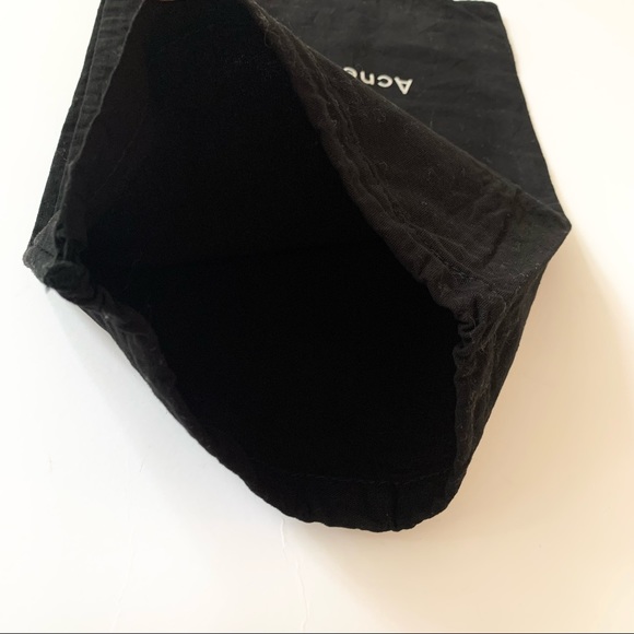 ACNE STUDIO | 1PC COTTON DUST BAG SMALL WITH DRAWSTRING MODERN LOGO BLACK - Picture 5 of 7